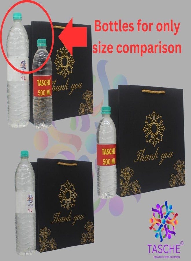TASCHE أكياس هدايا ورقية بتصميم "شكرًا لك" من TASCHE باللون الأسود والذهبي، مثالية لهدايا التوزيع | حفلات الزفاف | أعياد الميلاد | هدايا الأعياد (عبوة من 40 كيسًا، 10 × 10 × 4 بوصات) - Image 5